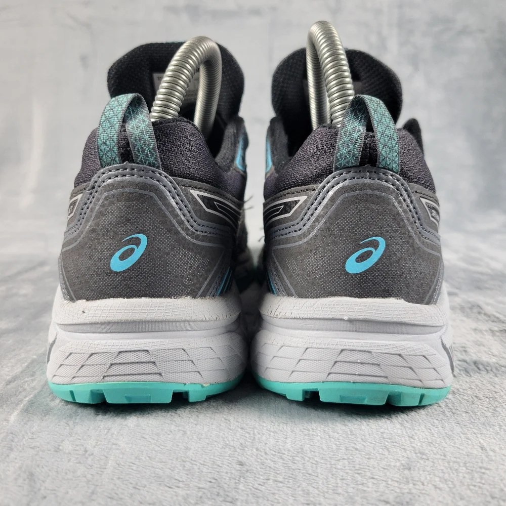 Asics Gel Venture 7 Black Blue Trail Running Shoes Womens Size 7 1012A682